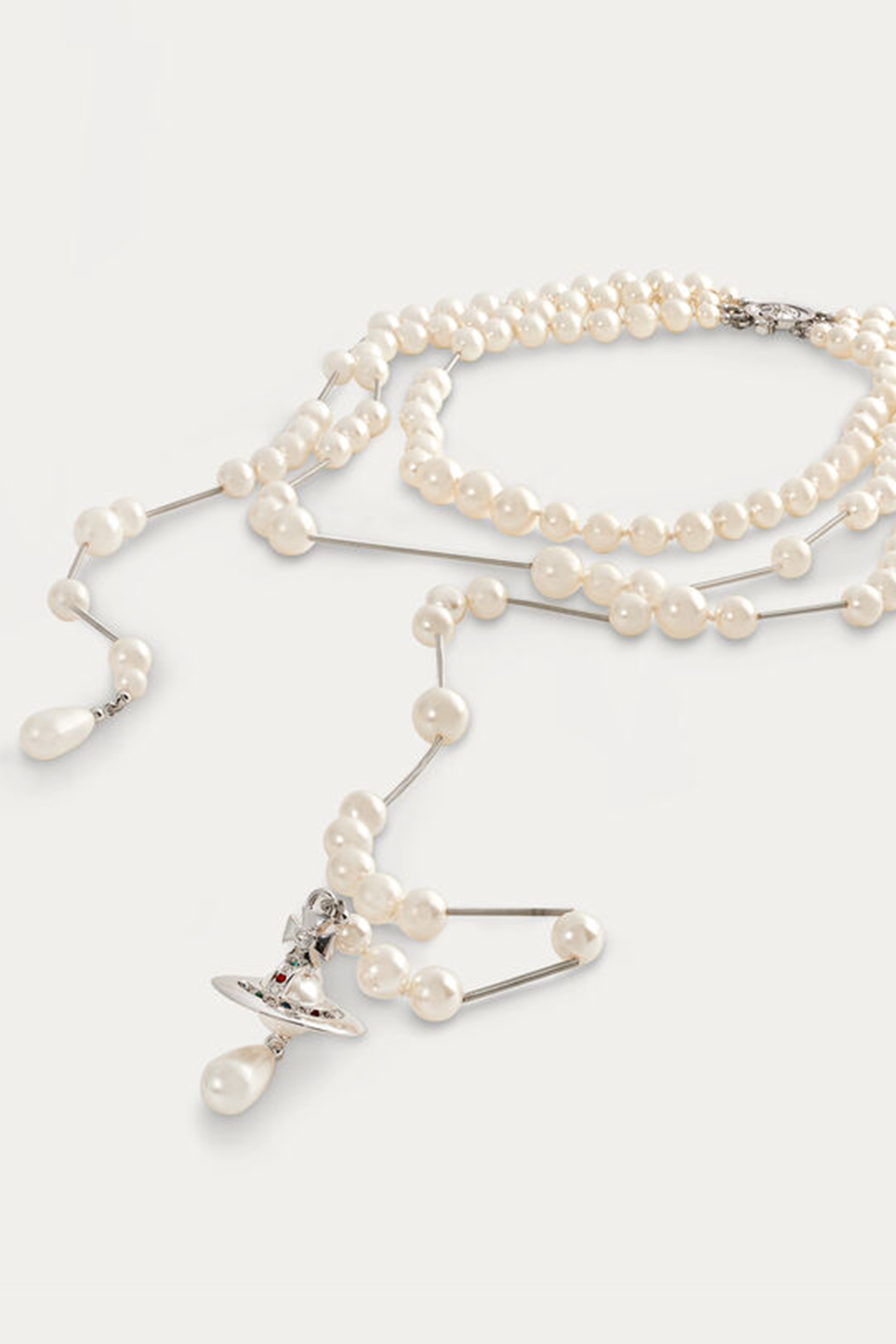Vivienne Westwood Broken Pearl Necklace Gold Orb Motif Teardrop Pearl Japan  | eBay